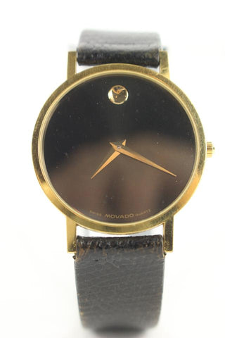 Movado Gold x Black 87-45-882 Museum 30mm Watch 99mov127