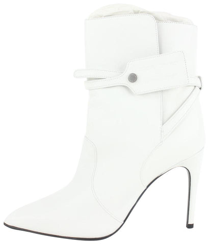 Off-White™ Women's 37 White Leather Zip Tie Booties 111of10