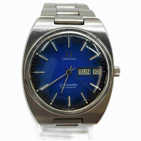 Omega Silver x Blue Seamaster Day Date Watch 861147