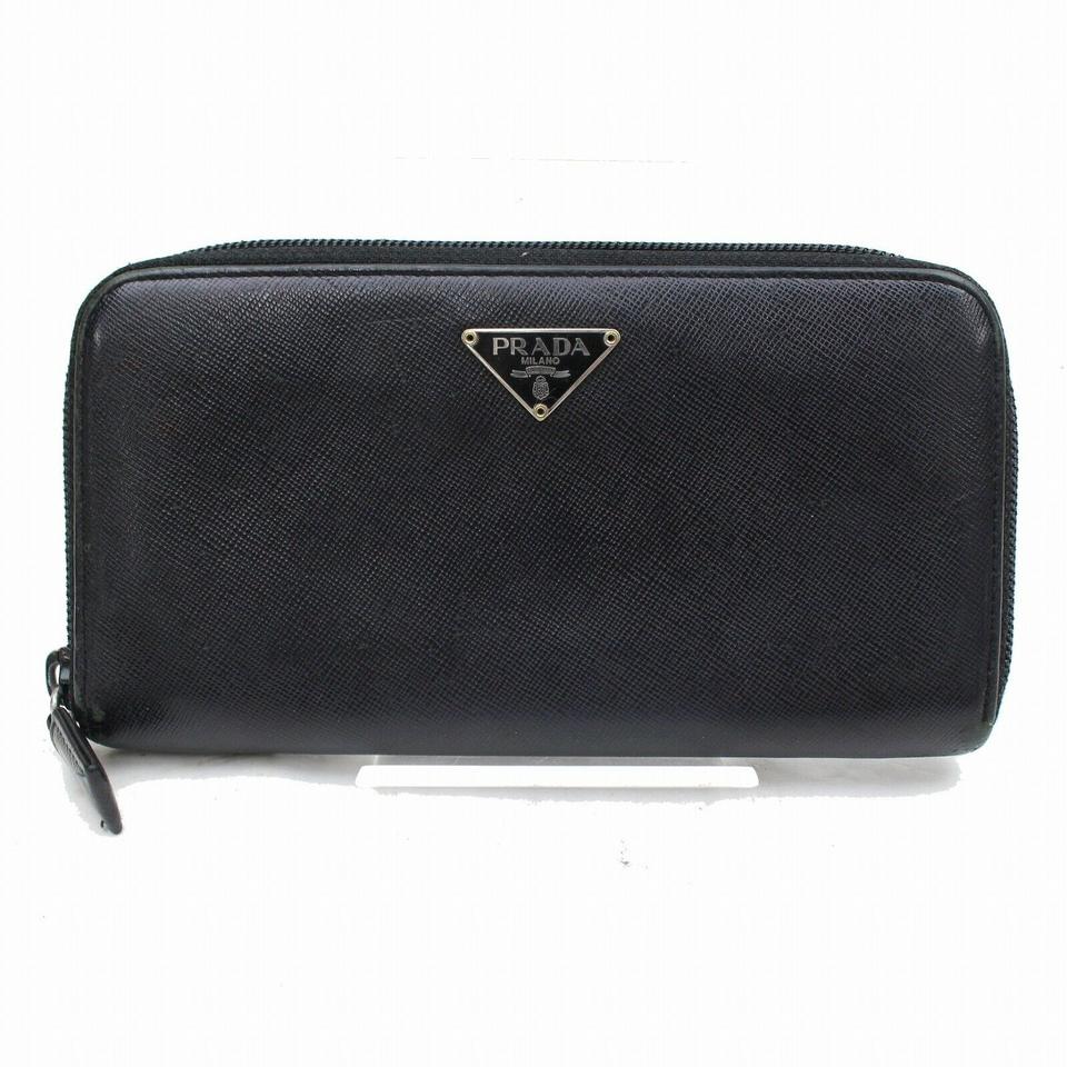 Prada Black Saffiano Leather Zippy Long Continental Wallet 871093