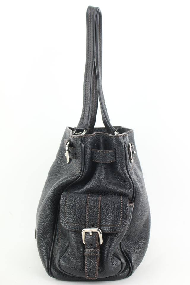 Double leather handbag Prada Grey in Leather - 40717419