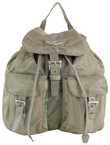 Prada Grey Tessuto Nylon Twin Pocket Backpack 1P826