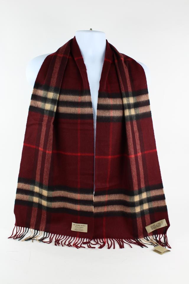 Burberry Cashmere Check Scarf Red