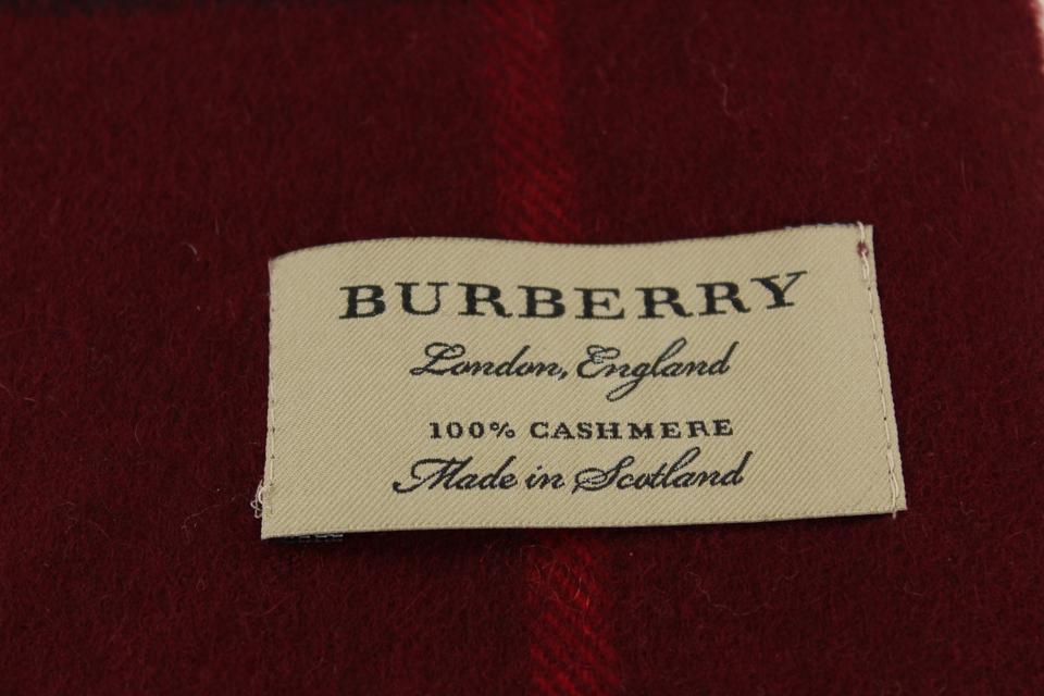 Burberry Red Nova Check Cashmere Classic Scarf 9bur1224 – Bagriculture