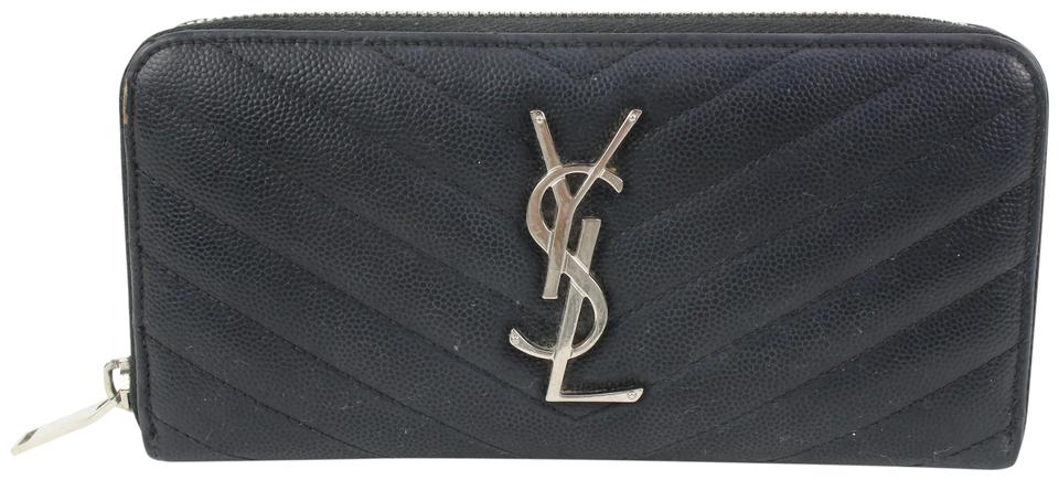 Saint Laurent Beige Tiny Monogram Compact Zip Wallet – BlackSkinny