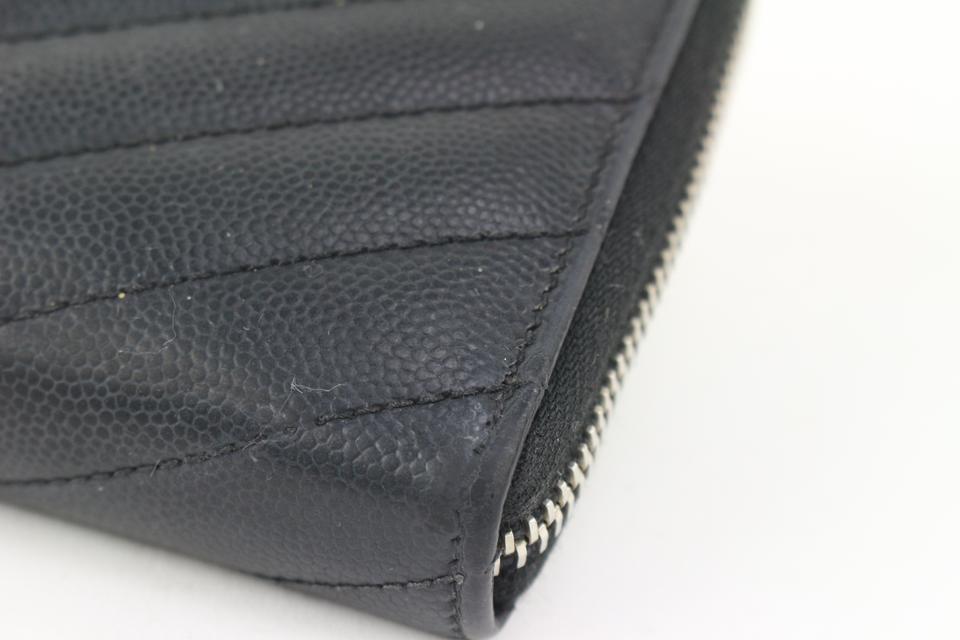 Saint Laurent Quilted Monogram Matelasse Leather Zip-Around Wallet