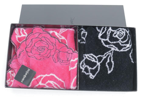 Saint Laurent YSL Rose Towel Set Pink Black 8YK0115