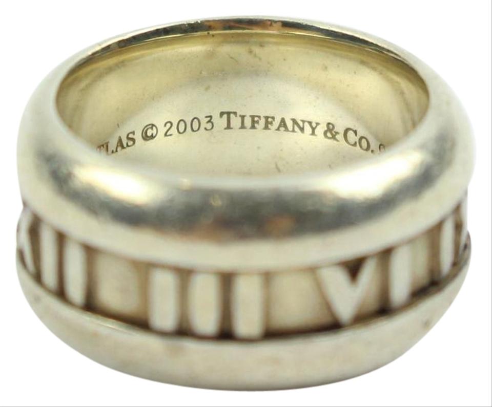 Tiffany & Co. Atlas Roman Numeral Ring 925 Silver 60MISA1025