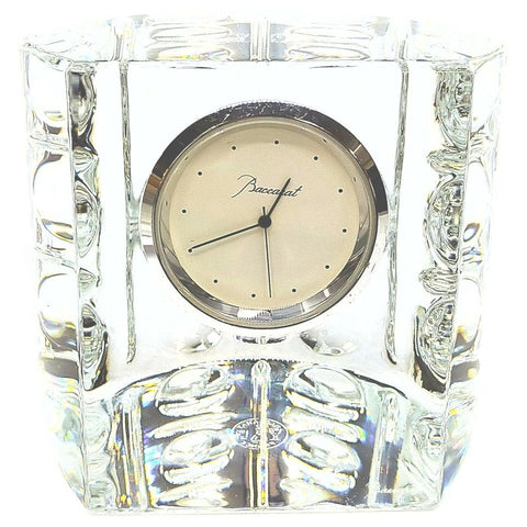 Bacarat Translucent Clear Crystal Desk Clock  862995