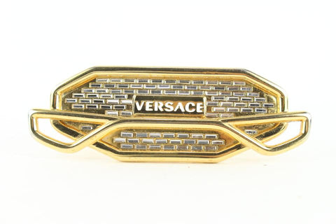 Versace Gold Brass Double Ring Name Plate Knuckles 160ver430