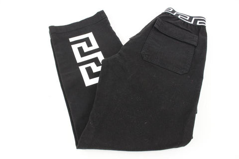 Versace Boys 12A Black x White Greca Boy's Trousers Pants 120v23